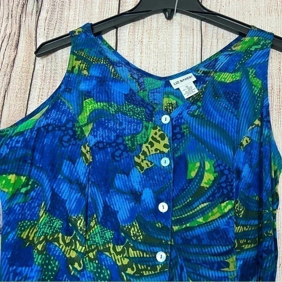 Vintage Liz Baker Womens Button Up Maxi dress size 14 - Picture 4 of 9